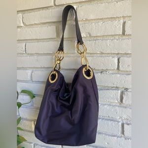 JPK PARIS 75 Hobo / Shoulder Bag in purple, with a leather strap